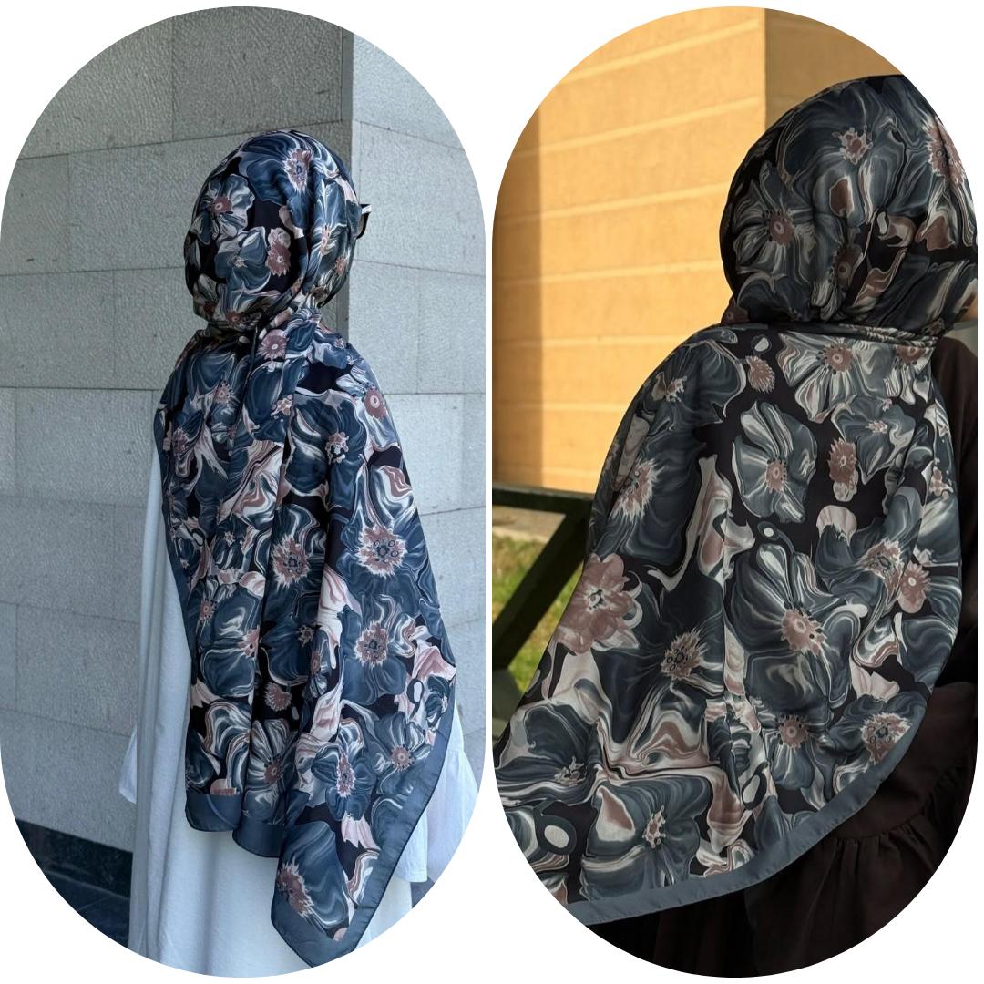 PAMUKLU SOFT ROZA DESEN ŞAL-GRİ