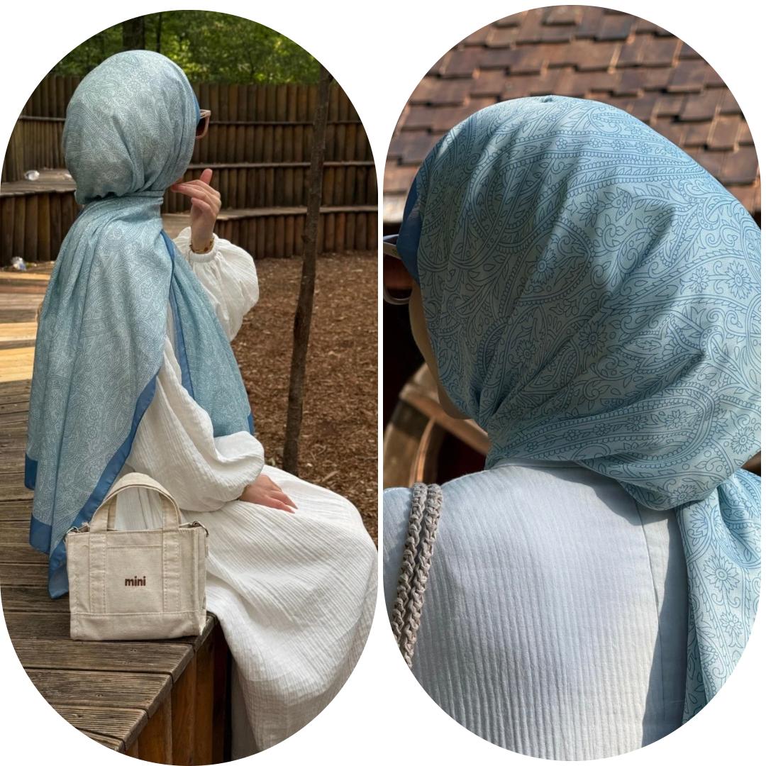 PAMUKLU SOFT İNCİ DESEN ŞAL-OKYANUS