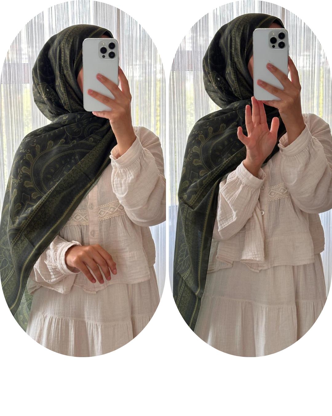 PAMUKLU DESENLİ ŞAL-HAKİ