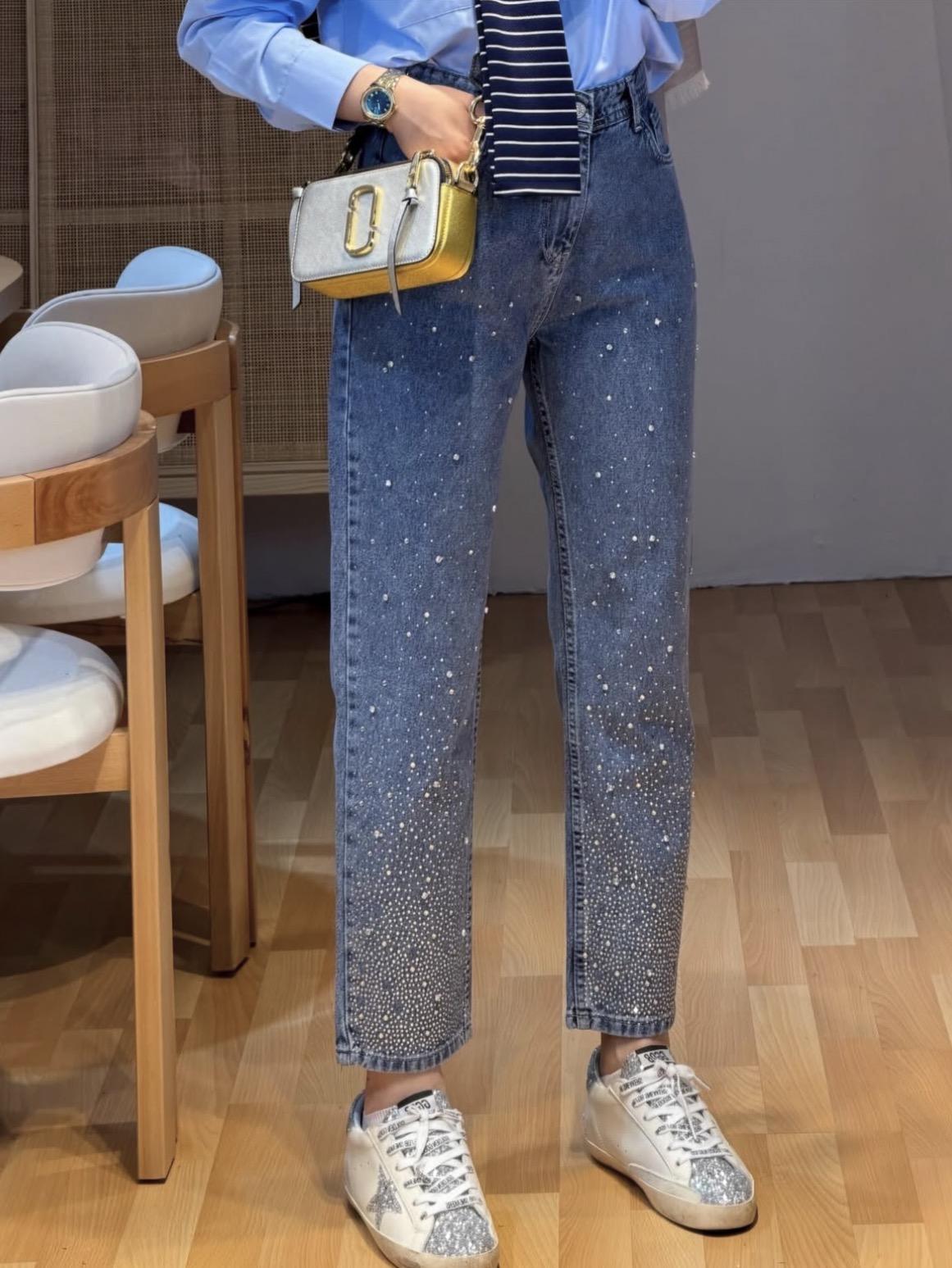 Işıltı detaylı denim