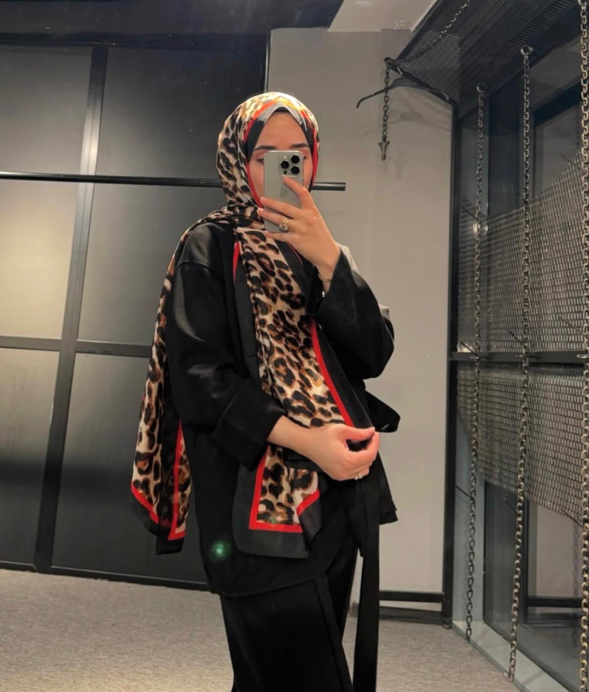 İthal Vual İpek Şal - Leopar