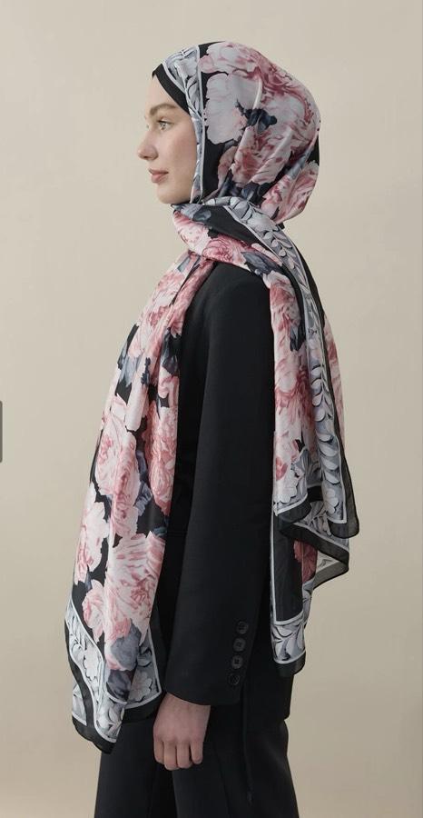 Gül Desen Vual İpek Şal