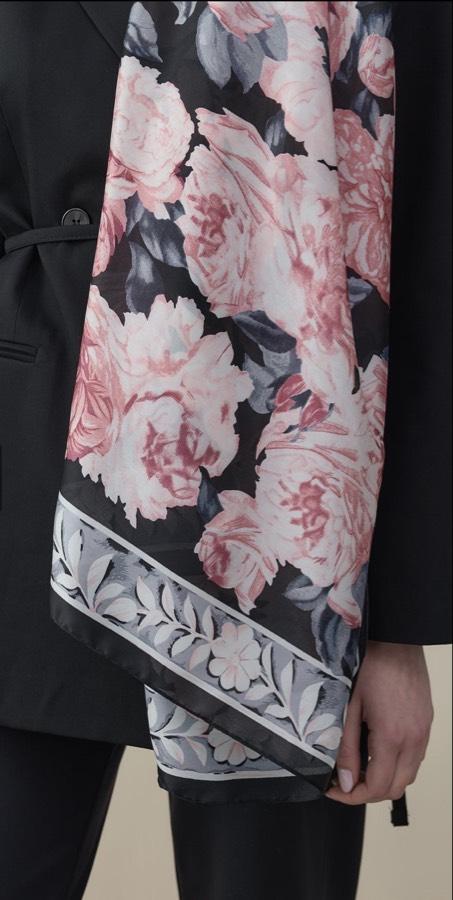 Gül Desen Vual İpek Şal