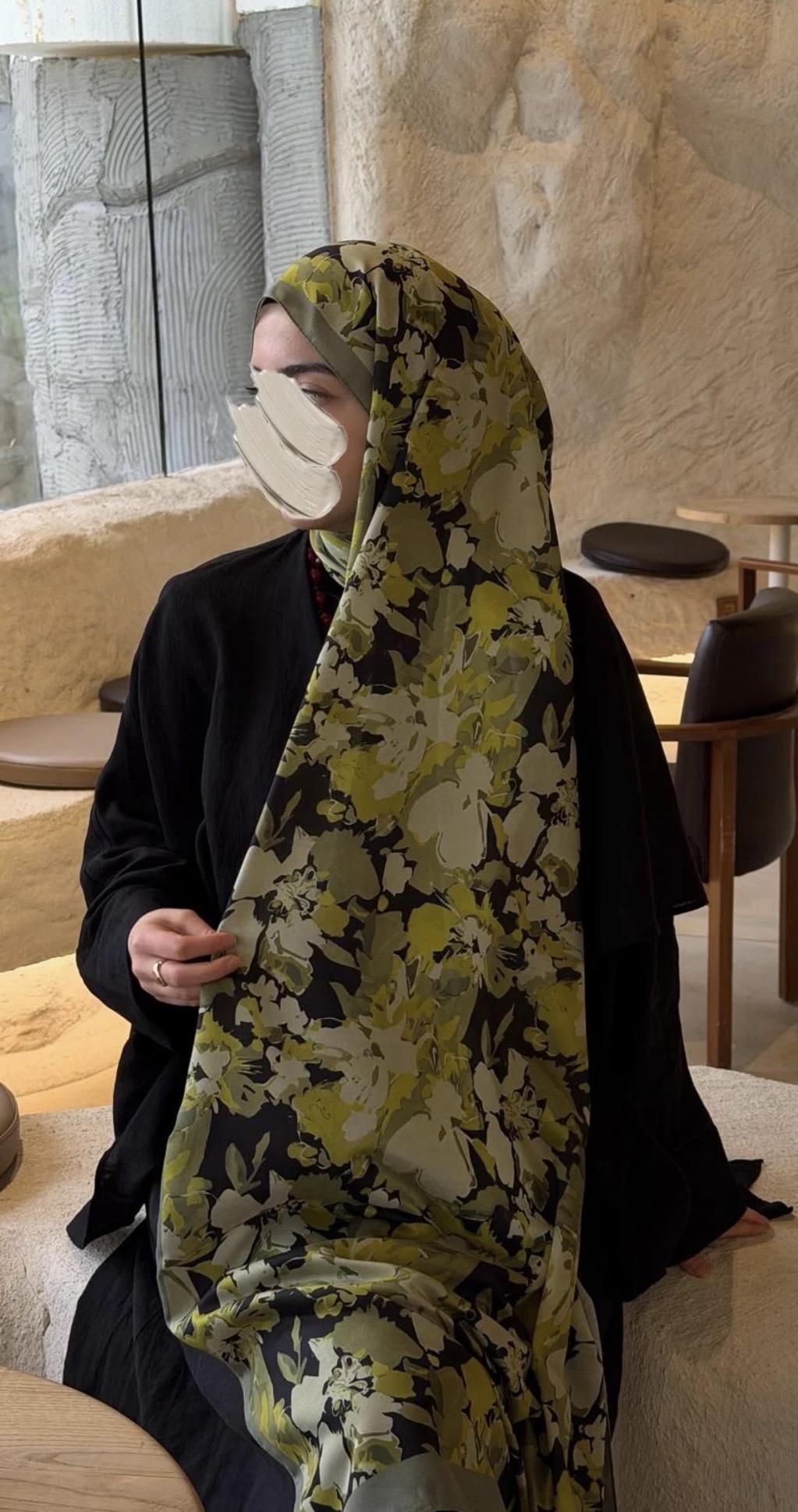Flora Şal - Zeytin Yeşili